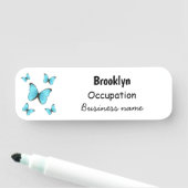 Morpho butterflies cartoon illustratie naamplaatje (In situ)