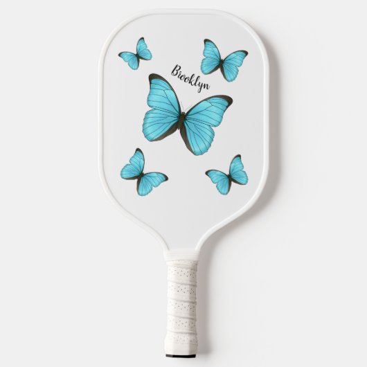 Morpho butterflies cartoon illustratie pickleball paddle (Achterkant)