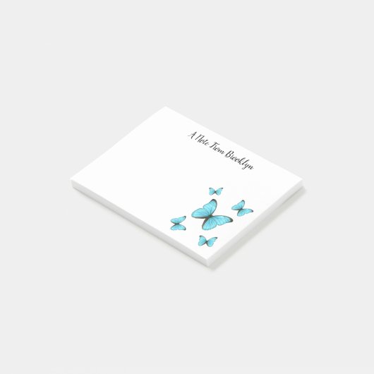 Morpho butterflies cartoon illustratie post-it® notes (Schuin)