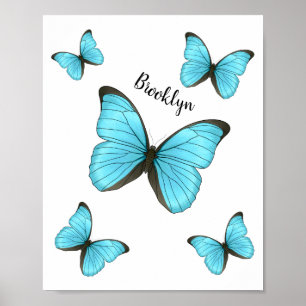 Morpho butterflies cartoon illustratie poster