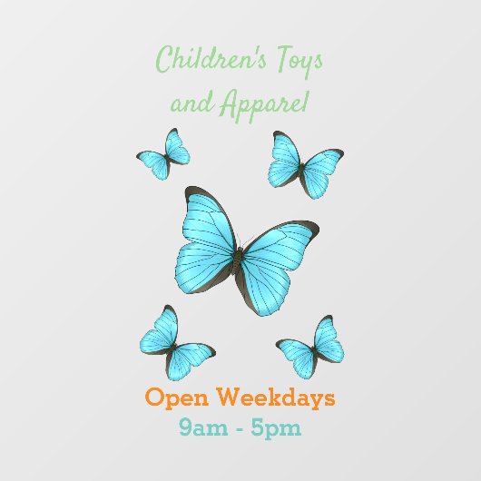 Morpho butterflies cartoon illustratie raamsticker (Vel)