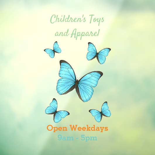 Morpho butterflies cartoon illustratie raamsticker (Vel 3)