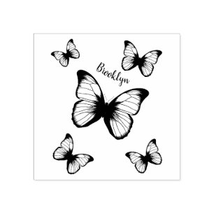 Morpho butterflies cartoon illustratie rubberstempel