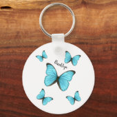 Morpho butterflies cartoon illustratie sleutelhanger (Voorkant)