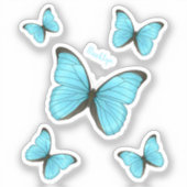 Morpho butterflies cartoon illustratie sticker (Voorkant)