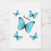 Morpho butterflies cartoon illustratie voedselcontainer etiket (Enkel label)