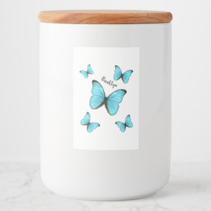 Morpho butterflies cartoon illustratie voedselcontainer etiket