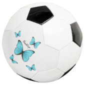 Morpho butterflies cartoon illustratie voetbal (Drie kwart)