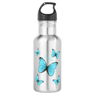Morpho butterflies cartoon illustratie waterfles 