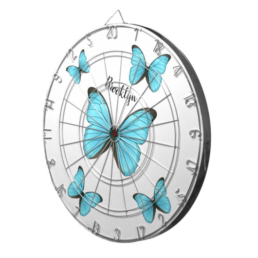 Morpho butterflies cartoon illustration dartbord (Voorkant Rechts)