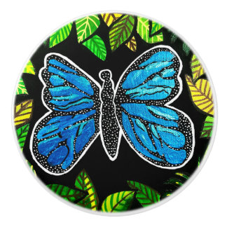 Morpho Butterfly Ceramic Knob Keramische Knop