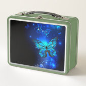 Morpho Butterfly in de donkere achtergrond (Voorkant)