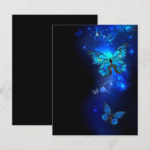 Morpho Butterfly in de donkere achtergrond Advieskaart (Voorkant / Achterkant)