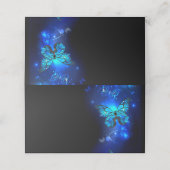 Morpho Butterfly in de donkere achtergrond Afsprakenkaart (Buitenkant ongevouwen)