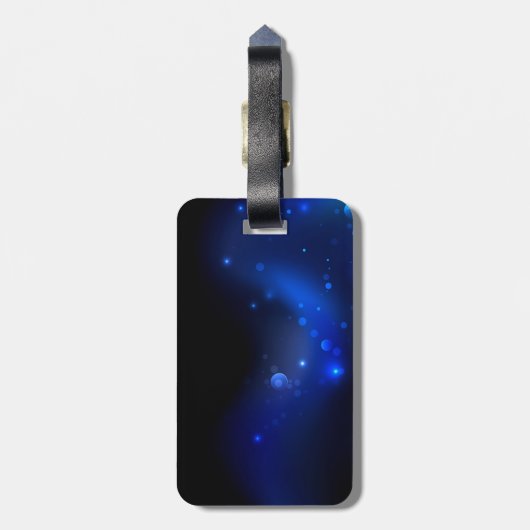 Morpho Butterfly in de donkere achtergrond Bagagelabel (Achterkant verticaal)