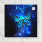 Morpho Butterfly in de donkere achtergrond Bedankjes Labels (Achterkant)