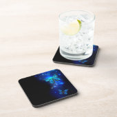 Morpho Butterfly in de donkere achtergrond Bier Onderzetter (Rechterzijde)