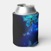 Morpho Butterfly in de donkere achtergrond Blikjeskoeler (Blikje Voorkant)