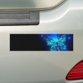 Morpho Butterfly in de donkere achtergrond Bumpersticker (Op auto)