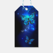 Morpho Butterfly in de donkere achtergrond Cadeaulabel (Voorkant)