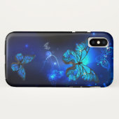 Morpho Butterfly in de donkere achtergrond Case-Mate iPhone Case (Achterkant (horizontaal))