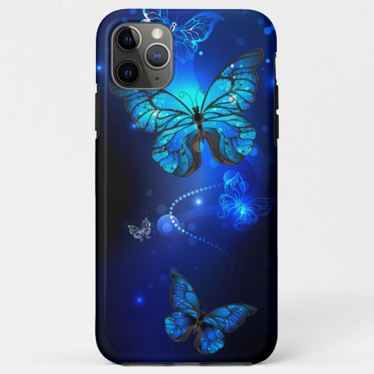 Morpho Butterfly in de donkere achtergrond Case-Mate iPhone Case (Achterkant)