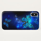 Morpho Butterfly in de donkere achtergrond Case-Mate iPhone Case (Achterkant (horizontaal))
