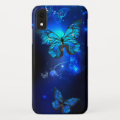 Morpho Butterfly in de donkere achtergrond Case-Mate iPhone Case (Achterkant)