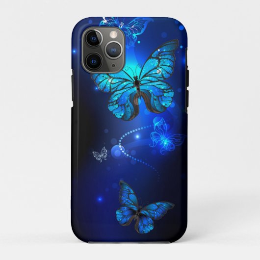 Morpho Butterfly in de donkere achtergrond Case-Mate iPhone Case (Achterkant)