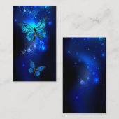 Morpho Butterfly in de donkere achtergrond Contactkaartje (Voorkant / Achterkant)