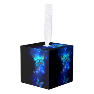 Morpho Butterfly in de donkere achtergrond Decoratie