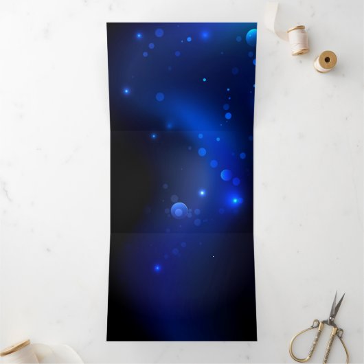 Morpho Butterfly in de donkere achtergrond Drieluik Kaart (Binnen)