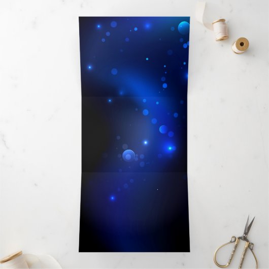 Morpho Butterfly in de donkere achtergrond Drieluik Uitnodiging (Binnen)