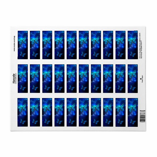 Morpho Butterfly in de donkere achtergrond Etiket (Full Sheet)
