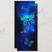Morpho Butterfly in de donkere achtergrond Feestdagenkaart (Voorkant / Achterkant)