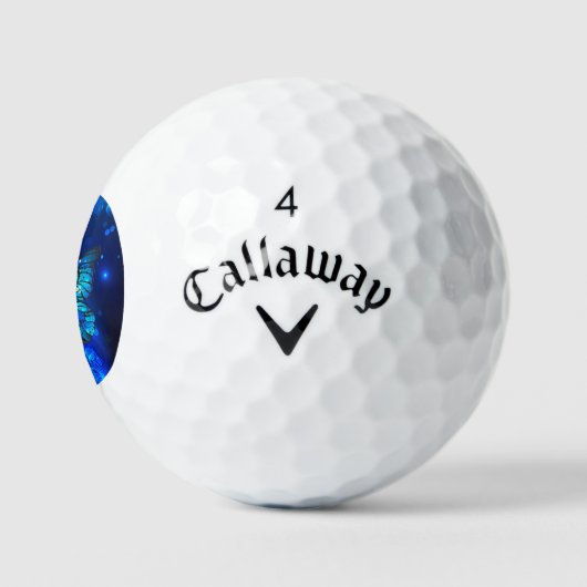 Morpho Butterfly in de donkere achtergrond Golfballen (Logo)