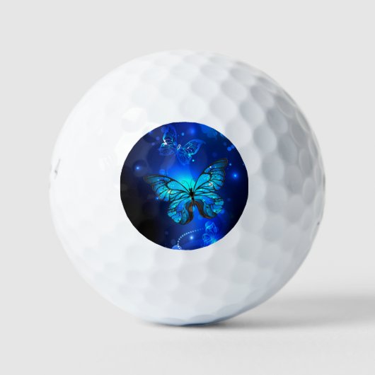 Morpho Butterfly in de donkere achtergrond Golfballen (Voorkant)