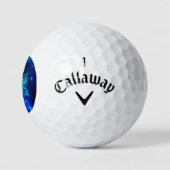 Morpho Butterfly in de donkere achtergrond Golfballen (Logo)