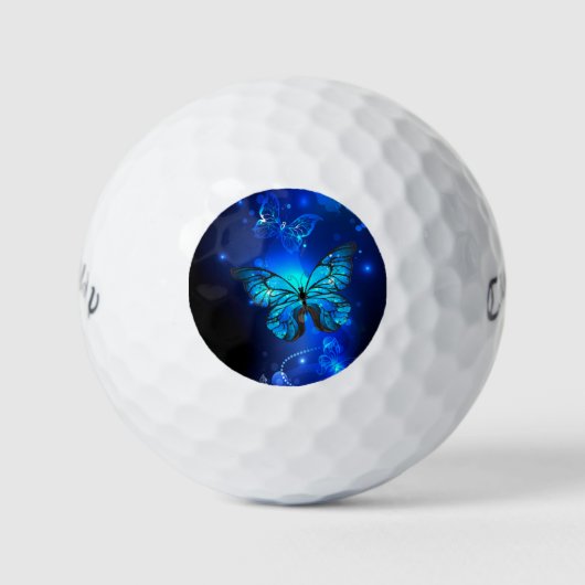 Morpho Butterfly in de donkere achtergrond Golfballen (Voorkant)