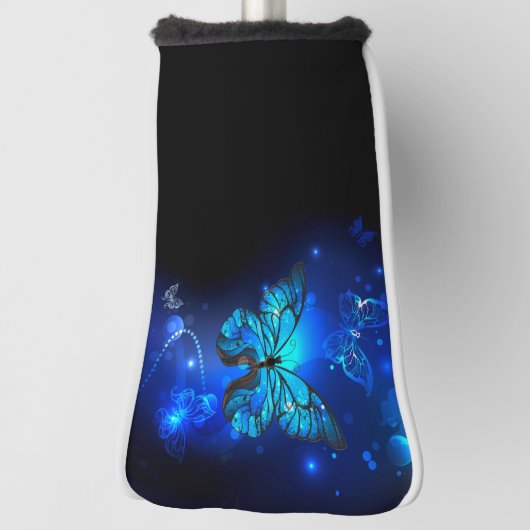 Morpho Butterfly in de donkere achtergrond Golfheadcover (Draai 90)