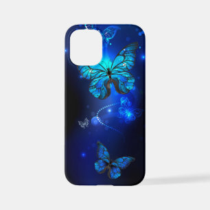 Morpho Butterfly in de donkere achtergrond iPhone 12 Mini Hoesje