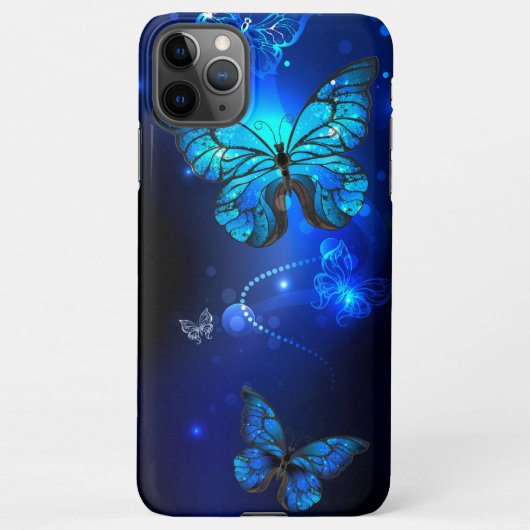 Morpho Butterfly in de donkere achtergrond iPhone Hoesje (Achterkant)