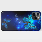 Morpho Butterfly in de donkere achtergrond iPhone Hoesje (Achterkant horizontaal)