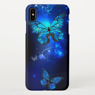 Morpho Butterfly in de donkere achtergrond iPhone XS Max Hoesje