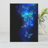Morpho Butterfly in de donkere achtergrond Kaart (Staand voorkant)