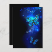 Morpho Butterfly in de donkere achtergrond Kaart (Voorkant / Achterkant)