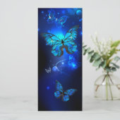 Morpho Butterfly in de donkere achtergrond Kaart (Staand voorkant)