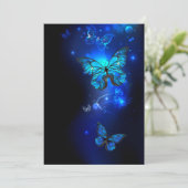 Morpho Butterfly in de donkere achtergrond Kaart (Staand voorkant)