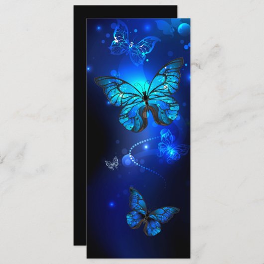 Morpho Butterfly in de donkere achtergrond Kaart (Voorkant / Achterkant)