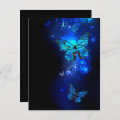 Morpho Butterfly in de donkere achtergrond Kaart (Voorkant / Achterkant)